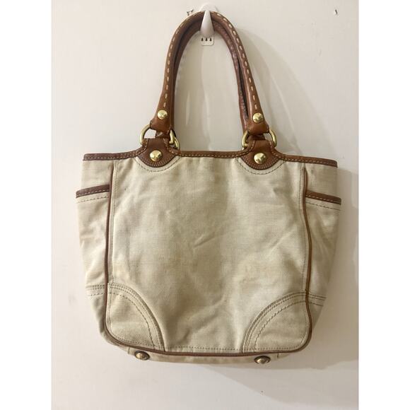 Coach Heritage Bleaker Canvas 1941 Carriage Leatherworks Tote Stripe tattersall - Picture 12 of 16